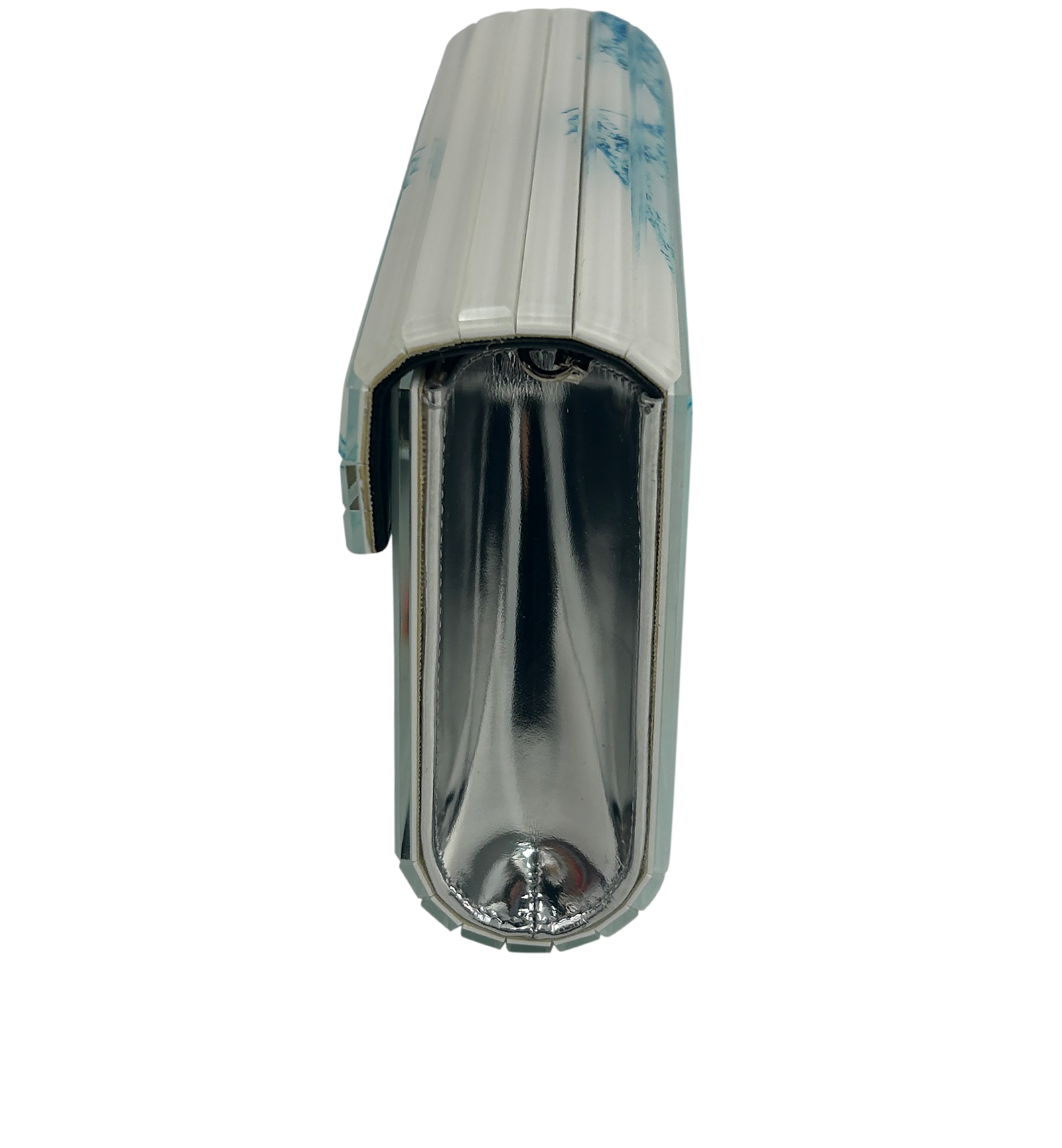 Candy Wallet In Chain, 200&euro;, Accesorios, Azul/Blanco/Naranja, Tafetán - Acetato, Vista inferior